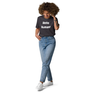 Buy anthracite Hello Human Unisex organic cotton t-shirt