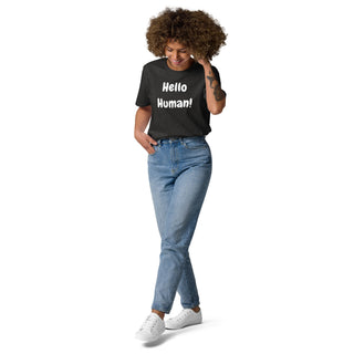 Buy dark-heather-grey Hello Human Unisex organic cotton t-shirt