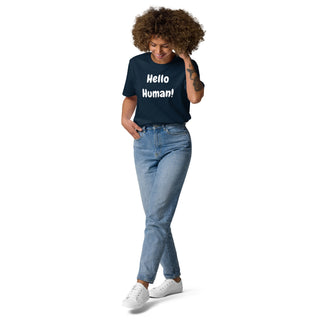 Buy french-navy Hello Human Unisex organic cotton t-shirt